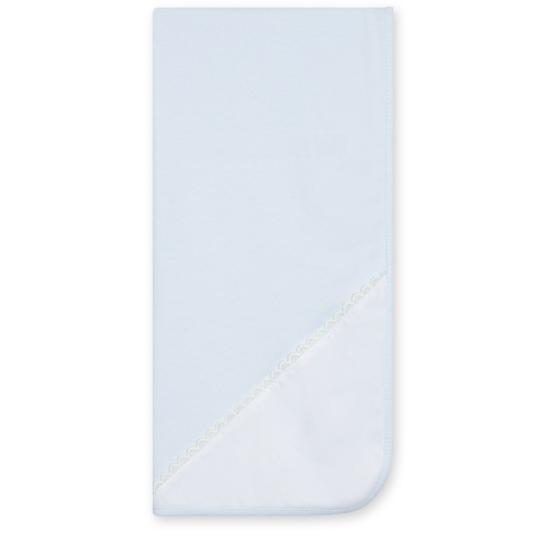 Baby Gi Blue Scallop Edge Muslin Blanket