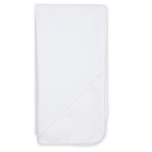 Baby Gi White Scallop Edge Muslin Blanket