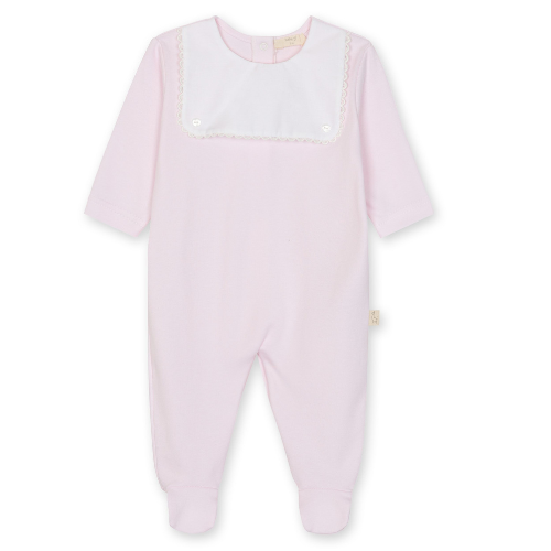 Baby Gi Pink Cotton Scallop Edge Babygrow