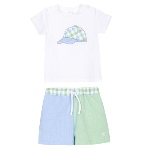 Patachou Baby Boys Mint Cap Shorts Set