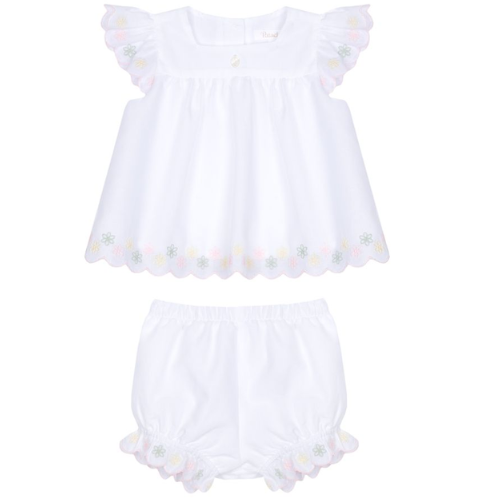 Patachou Baby Girls White Floral Outfit