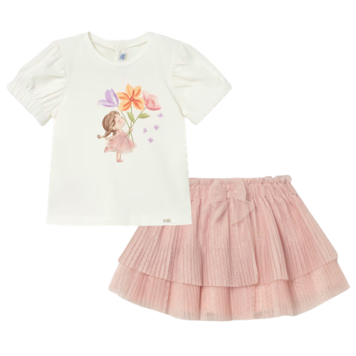 Mayoral Baby Peach Tulle Skirt Set