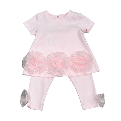 Bimbalo Baby Girls Pink Tulle Flower Outfit