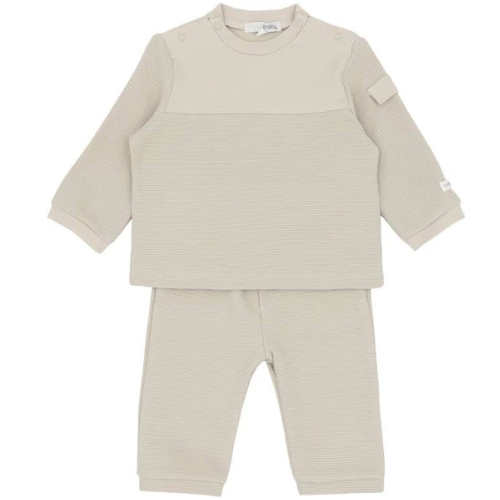 Blues Baby Beige Textured Jogsuit