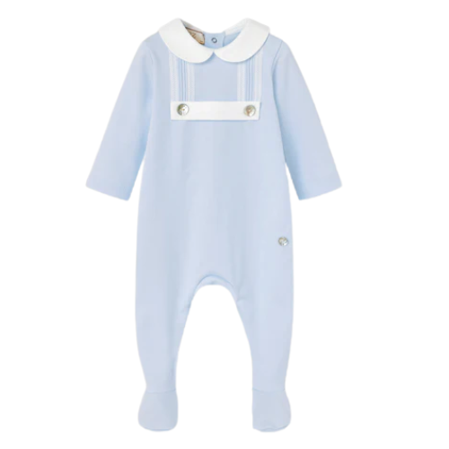 Paz Rodriguez Baby Blue Button Babygrow
