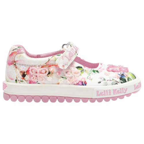 Lelli Kelly White Butterfly Canvas Shoe