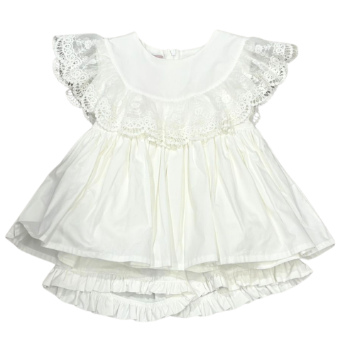 Phi Girls White Lace Frill Shorts Set