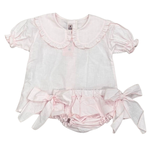 Phi Baby Pink Bow Bloomers Set