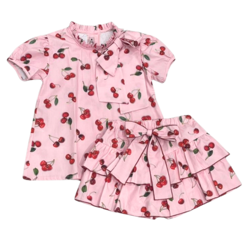 Phi Girls Cherry Print Shorts Set