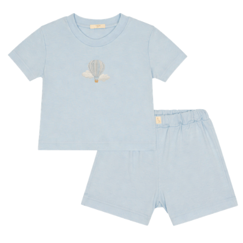 Baby Gi Blue Air Balloon Shorts Set