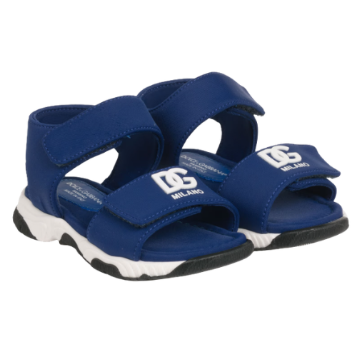 Dolce & Gabbana Blue Logo Sandals