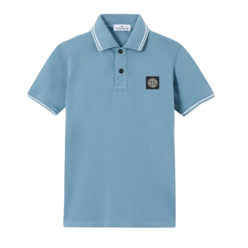 Stone Island Junior Blue Short Sleeve Polo