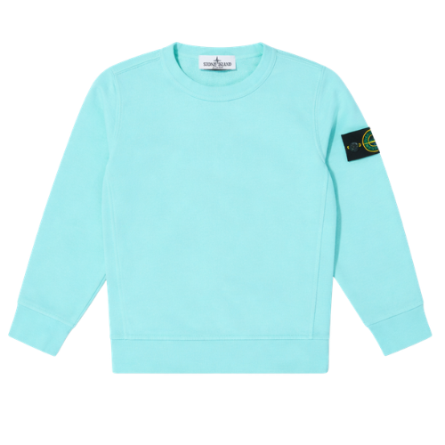 Stone Island Junior Turquoise Round Neck Sweatshirt
