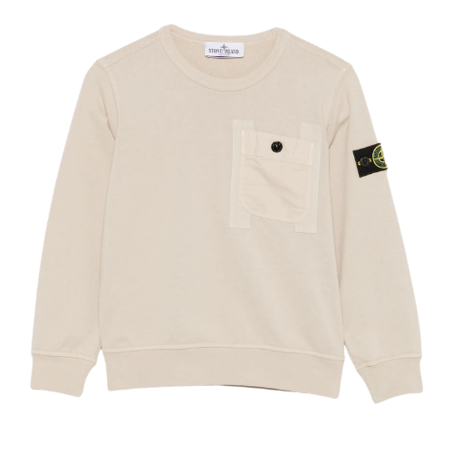 Stone Island Junior Beige Round Neck Sweatshirt