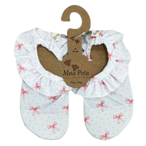 Meia Pata Girls Bows Non Slip Shoes