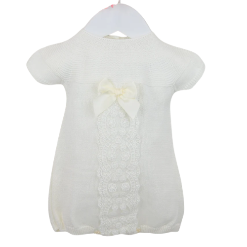 Pex Baby Ivory Knit Lara Romper