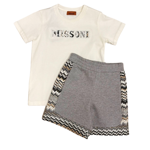 Missoni Boys Grey Zig Zag Shorts Set