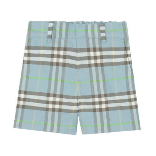 Burberry Kids Blue Check Oscar Shorts