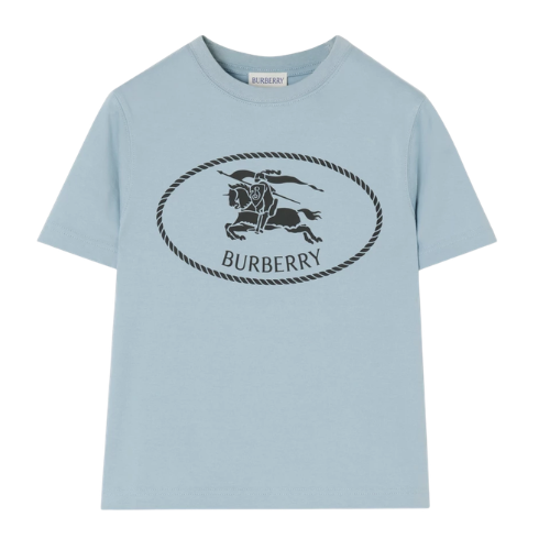 Burberry Kids Blue Crest Logo Cedar T-Shirt