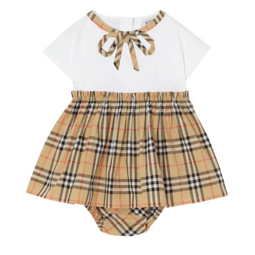 Burberry Baby Bow Check Dress & Bloomers