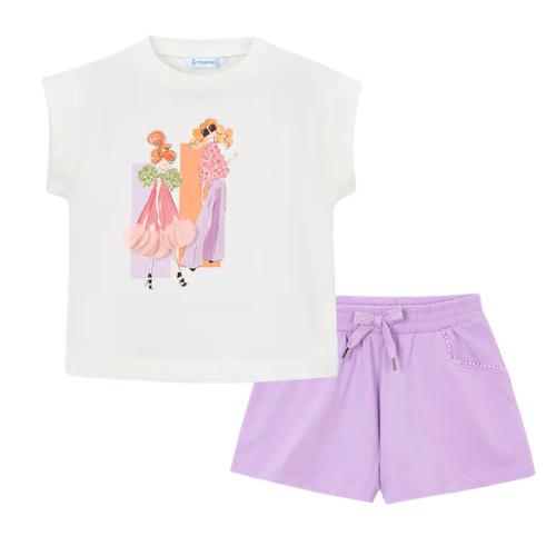 Mayoral Girls Lilac Shorts Set