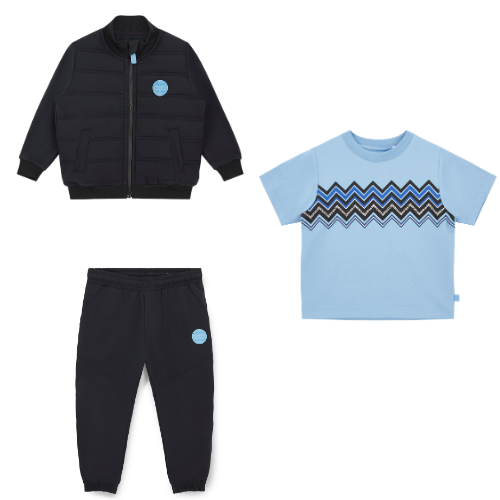 Mitch & Son Boys Black Nylon Jogsuit