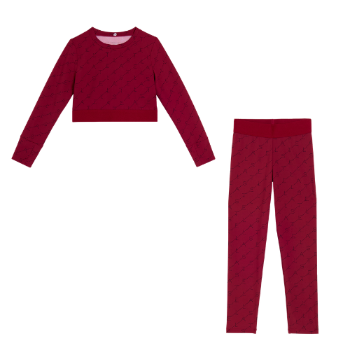 Stella McCartney Girls Burgundy Logo Leggings Set
