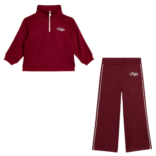 Stella McCartney Girls Burgundy Logo Jogsuit