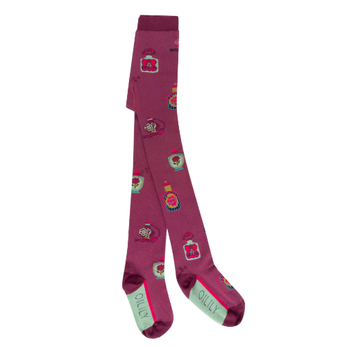 Oilily Girls Purple Perfume Print Tights