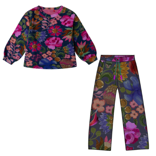 Oilily Girls 'Hourra' Navy Floral Tracksuit