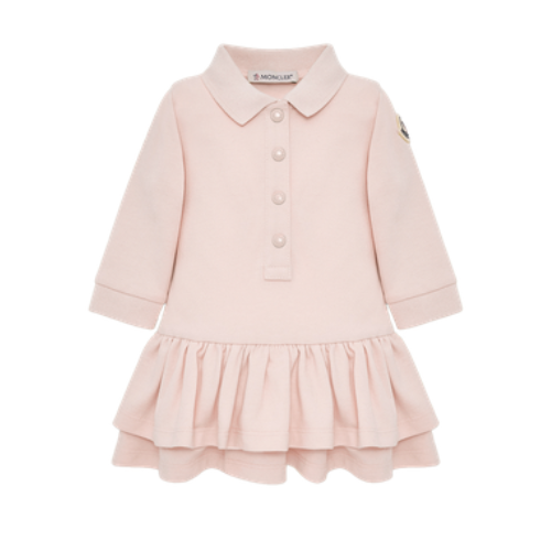 Moncler Enfant Baby L/S Pink Polo Dress