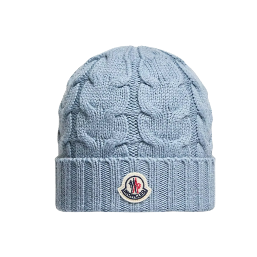 Moncler Enfant Pale Blue Badge Hat