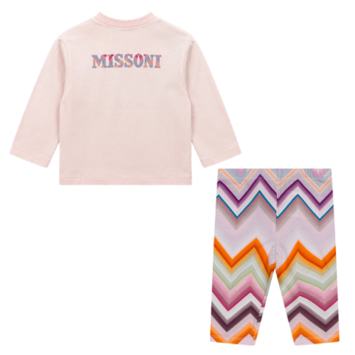 Missoni Baby Girls Orange Zig Zag Leggings Set