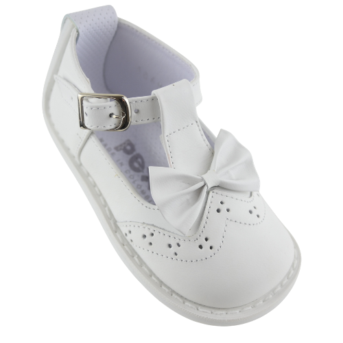 Pex Baby White Nellie Bow Shoes