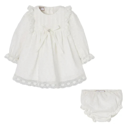 Paz Rodriguez Baby Ivory Lace Dress Set