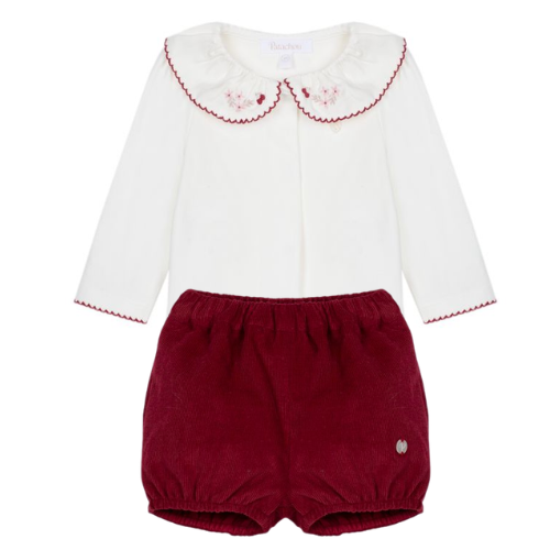Patachou Baby Burgundy Bloomer Set