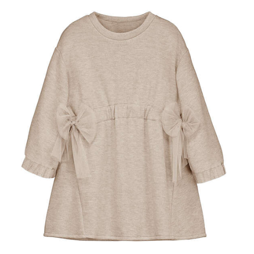 Mayoral Girls Beige Tulle Bow Dress