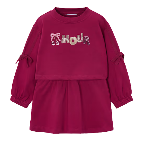 Mayoral Girls Burgundy Amour Dress