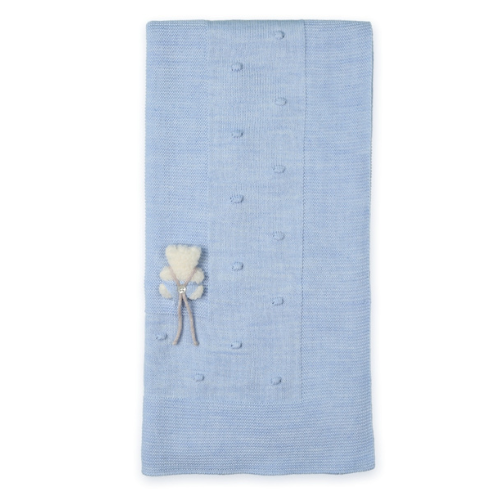 Mac Ilusion Baby Blue Bear Knit Blanket