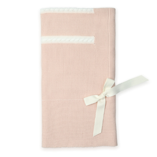 Mac Ilusion Baby Nude Bow Knit Blanket