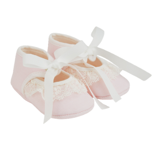 Paz Rodriguez Baby Pink Lace Shoes