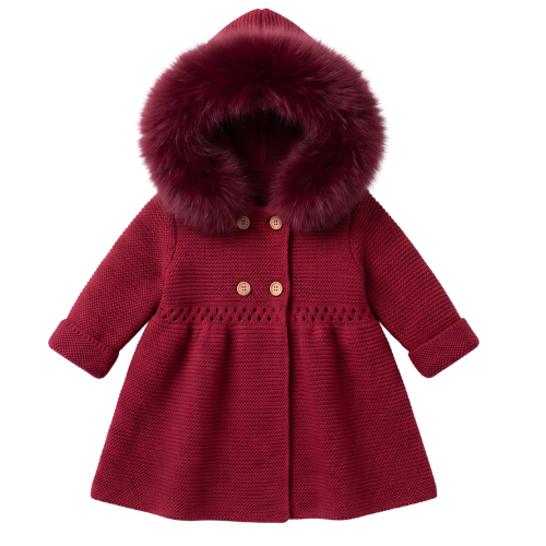 Pangasa Red Knitted A-Line Jacket