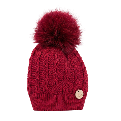 Pangasa Red Knit Pom Pom Hat