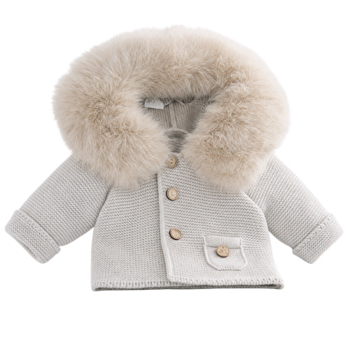 Pangasa Baby Camel Knitted Fur Cardigan
