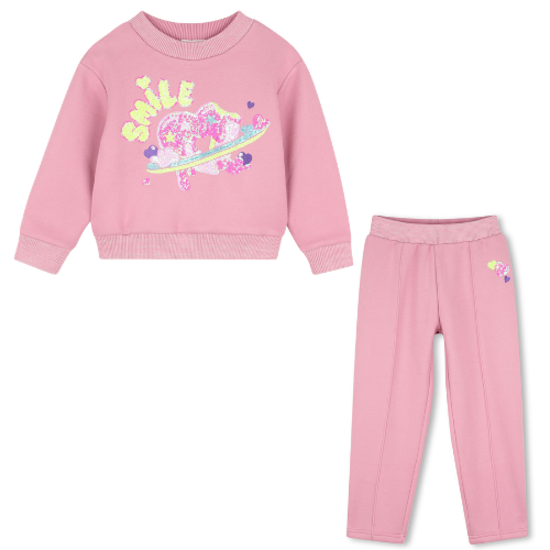 Billieblush Girls Pink Heart Jogsuit