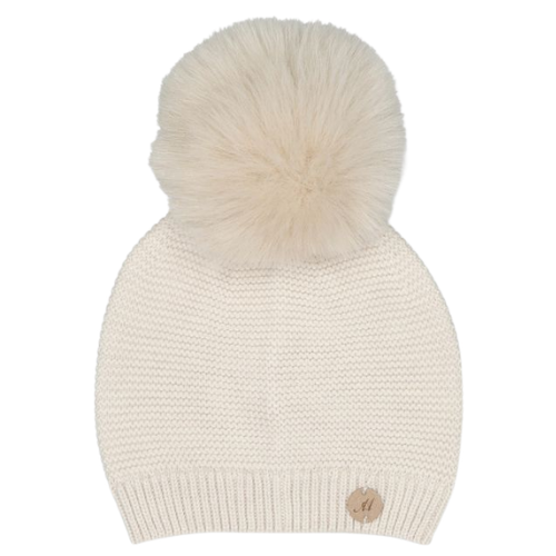 Martin Aranda Beige Fur Pom Pom Hat