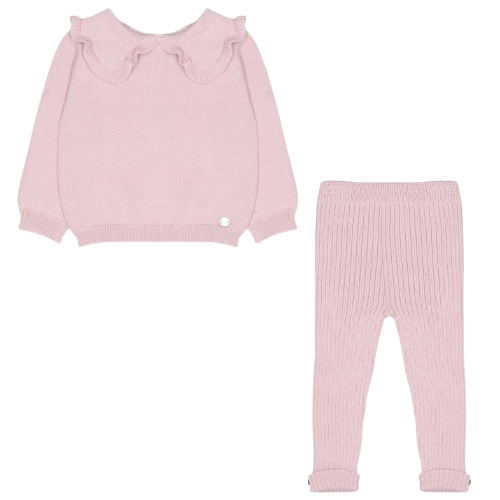 Martin Aranda Dusty Pink Frill Knit Set