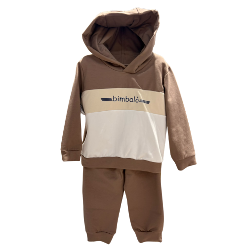Bimbalo Baby Boys Brown Hooded Jogsuit