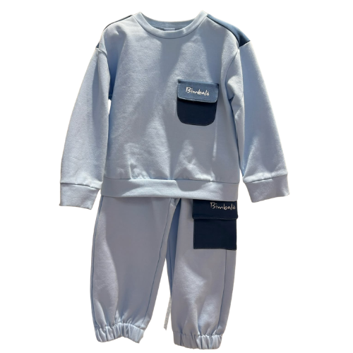 Bimbalo Baby Boys Blue Pocket Jogsuit