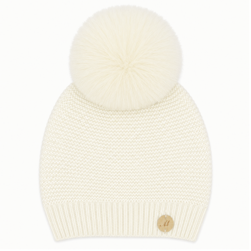 Martin Aranda Ivory Fur Pom Pom Hat